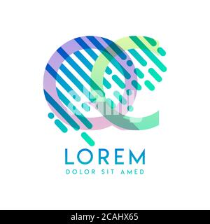 QC logo with the theme of galaxy speed and style that is suitable for creative and business industries. CQ Letter Logo design for all webpage media an Stock Vector