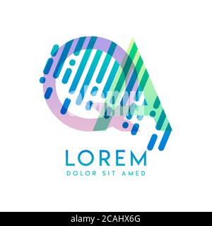 QA logo with the theme of galaxy speed and style that is suitable for creative and business industries. AQ Letter Logo design for all webpage media an Stock Vector