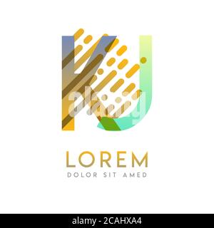 KJ logo with the theme of galaxy speed and style that is suitable for creative and business industries. JK Letter Logo design for all webpage media an Stock Vector