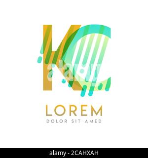 KC logo with the theme of galaxy speed and style that is suitable for creative and business industries. CK Letter Logo design for all webpage media an Stock Vector