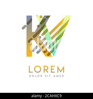 KV logo with the theme of galaxy speed and style that is suitable for creative and business industries. VK Letter Logo design for all webpage media an Stock Vector