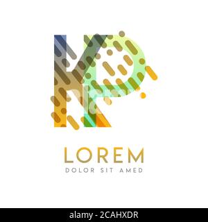 KP logo with the theme of galaxy speed and style that is suitable for creative and business industries. PK Letter Logo design for all webpage media an Stock Vector
