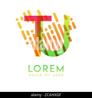 TU logo with the theme of galaxy speed and style that is suitable for creative and business industries. UT Letter Logo design for all webpage media an Stock Vector