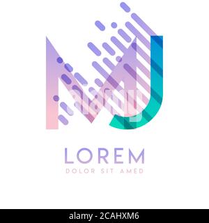 MJ logo with the theme of galaxy speed and style that is suitable for creative and business industries. JM Letter Logo design for all webpage media an Stock Vector