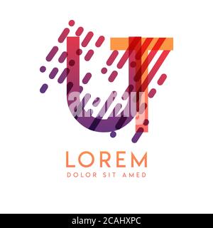 UT logo with the theme of galaxy speed and style that is suitable for creative and business industries. TU Letter Logo design for all webpage media an Stock Vector