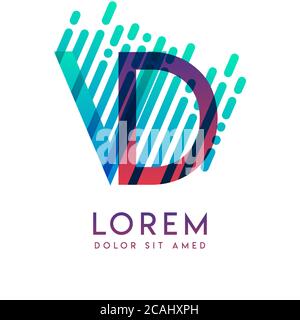 VD logo with the theme of galaxy speed and style that is suitable for creative and business industries. DV Letter Logo design for all webpage media an Stock Vector