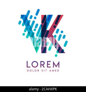 VK logo with the theme of galaxy speed and style that is suitable for creative and business industries. KV Letter Logo design for all webpage media an Stock Vector