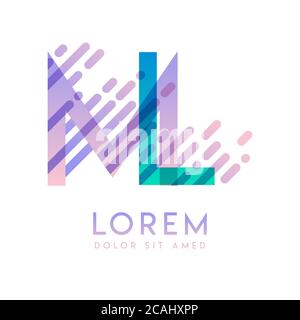 ML logo with the theme of galaxy speed and style that is suitable for creative and business industries. LM Letter Logo design for all webpage media an Stock Vector