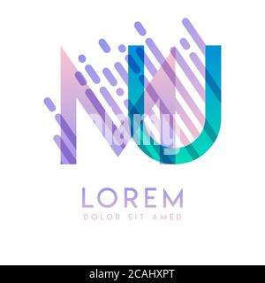 MU logo with the theme of galaxy speed and style that is suitable for creative and business industries. UM Letter Logo design for all webpage media an Stock Vector
