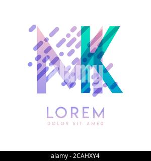 MK logo with the theme of galaxy speed and style that is suitable for creative and business industries. KM Letter Logo design for all webpage media an Stock Vector