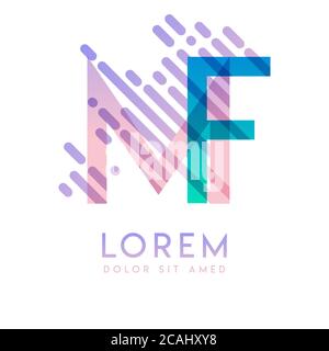 MF logo with the theme of galaxy speed and style that is suitable for creative and business industries. FM Letter Logo design for all webpage media an Stock Vector