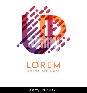 UP logo with the theme of galaxy speed and style that is suitable for creative and business industries. PU Letter Logo design for all webpage media an Stock Vector