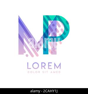 MP logo with the theme of galaxy speed and style that is suitable for creative and business industries. PM Letter Logo design for all webpage media an Stock Vector