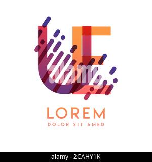UE logo with the theme of galaxy speed and style that is suitable for creative and business industries. EU Letter Logo design for all webpage media an Stock Vector