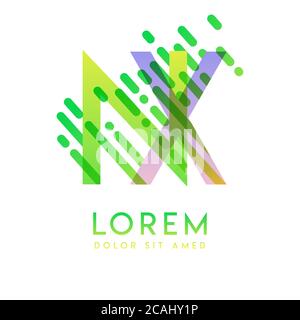NX logo with the theme of galaxy speed and style that is suitable for creative and business industries. XN Letter Logo design for all webpage media an Stock Vector
