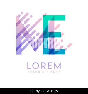 ME logo with the theme of galaxy speed and style that is suitable for creative and business industries. EM Letter Logo design for all webpage media an Stock Vector
