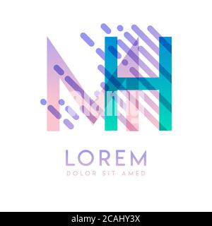 MH logo with the theme of galaxy speed and style that is suitable for creative and business industries. HM Letter Logo design for all webpage media an Stock Vector
