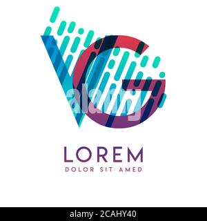 VG logo with the theme of galaxy speed and style that is suitable for creative and business industries. GV Letter Logo design for all webpage media an Stock Vector