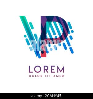 VP logo with the theme of galaxy speed and style that is suitable for creative and business industries. PV Letter Logo design for all webpage media an Stock Vector