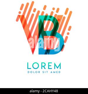 WB logo with the theme of galaxy speed and style that is suitable for creative and business industries. BW Letter Logo design for all webpage media an Stock Vector