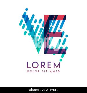 VE logo with the theme of galaxy speed and style that is suitable for creative and business industries. EV Letter Logo design for all webpage media an Stock Vector
