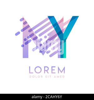 MY logo with the theme of galaxy speed and style that is suitable for creative and business industries. YM Letter Logo design for all webpage media an Stock Vector