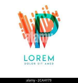 WP logo with the theme of galaxy speed and style that is suitable for creative and business industries. PW Letter Logo design for all webpage media an Stock Vector