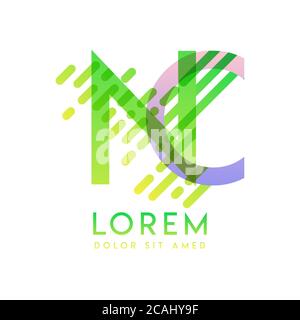 NC logo with the theme of galaxy speed and style that is suitable for creative and business industries. CN Letter Logo design for all webpage media an Stock Vector