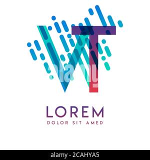 VT logo with the theme of galaxy speed and style that is suitable for creative and business industries. TV Letter Logo design for all webpage media an Stock Vector