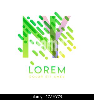 NY logo with the theme of galaxy speed and style that is suitable for creative and business industries. YN Letter Logo design for all webpage media an Stock Vector