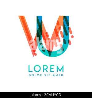 WU logo with the theme of galaxy speed and style that is suitable for creative and business industries. UW Letter Logo design for all webpage media an Stock Vector