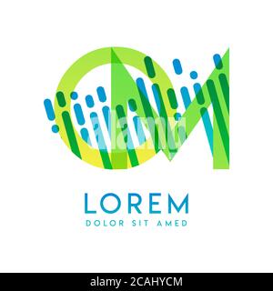 OM logo with the theme of galaxy speed and style that is suitable for creative and business industries. MO Letter Logo design for all webpage media an Stock Vector
