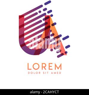 UA logo with the theme of galaxy speed and style that is suitable for creative and business industries. AU Letter Logo design for all webpage media an Stock Vector