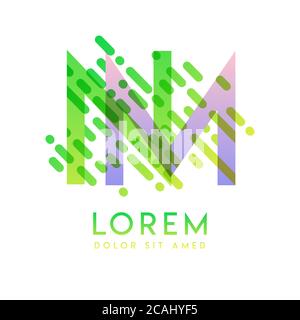 NM logo with the theme of galaxy speed and style that is suitable for creative and business industries. MN Letter Logo design for all webpage media an Stock Vector
