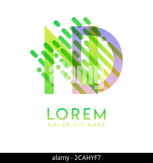 ND logo with the theme of galaxy speed and style that is suitable for creative and business industries. DN Letter Logo design for all webpage media an Stock Vector