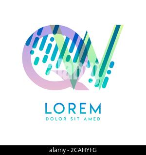 QW logo with the theme of galaxy speed and style that is suitable for creative and business industries. WQ Letter Logo design for all webpage media an Stock Vector
