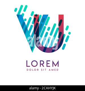 VU logo with the theme of galaxy speed and style that is suitable for creative and business industries. UV Letter Logo design for all webpage media an Stock Vector