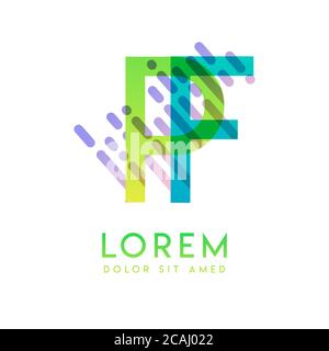 PF logo with the theme of galaxy speed and style that is suitable for creative and business industries. FP Letter Logo design for all webpage media an Stock Vector