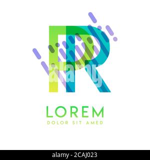 PR logo with the theme of galaxy speed and style that is suitable for creative and business industries. RP Letter Logo design for all webpage media an Stock Vector