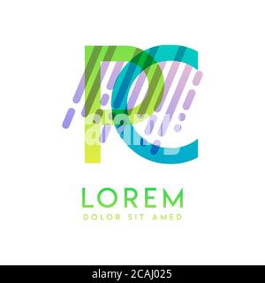 PC logo with the theme of galaxy speed and style that is suitable for creative and business industries. CP Letter Logo design for all webpage media an Stock Vector