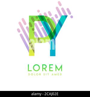 PY logo with the theme of galaxy speed and style that is suitable for creative and business industries. YP Letter Logo design for all webpage media an Stock Vector