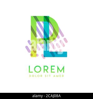 PL logo with the theme of galaxy speed and style that is suitable for creative and business industries. LP Letter Logo design for all webpage media an Stock Vector