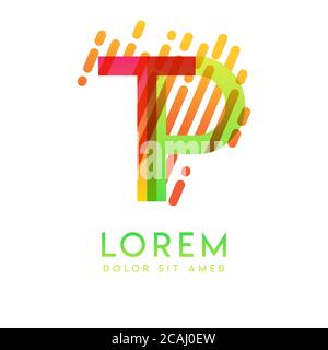 TP logo with the theme of galaxy speed and style that is suitable for creative and business industries. PT Letter Logo design for all webpage media an Stock Vector