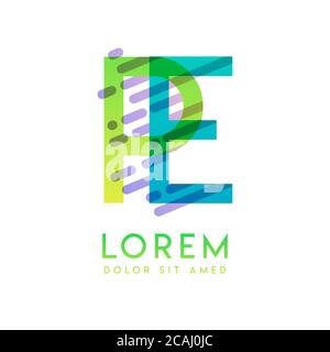 PE logo with the theme of galaxy speed and style that is suitable for creative and business industries. EP Letter Logo design for all webpage media an Stock Vector
