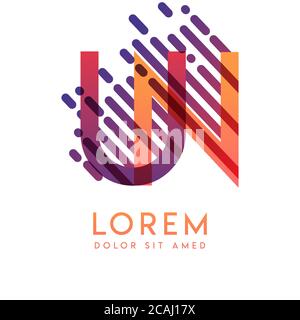UN logo with the theme of galaxy speed and style that is suitable for creative and business industries. NU Letter Logo design for all webpage media an Stock Vector