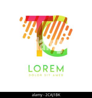 TC logo with the theme of galaxy speed and style that is suitable for creative and business industries. CT Letter Logo design for all webpage media an Stock Vector