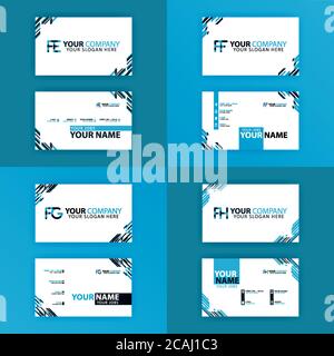 Business card colorful alphabet logo for promotion, marketing and advertising for companies, corporations, cooperatives and SME. suitable for print me Stock Vector
