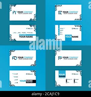 Business card colorful alphabet logo for promotion, marketing and advertising for companies, corporations, cooperatives and SME. suitable for print me Stock Vector