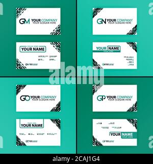 Business card colorful alphabet logo for promotion, marketing and advertising for companies, corporations, cooperatives and SME. suitable for print me Stock Vector