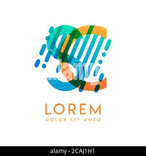 SC logo with the theme of galaxy speed and style that is suitable for creative and business industries. CS Letter Logo design for all webpage media an Stock Vector